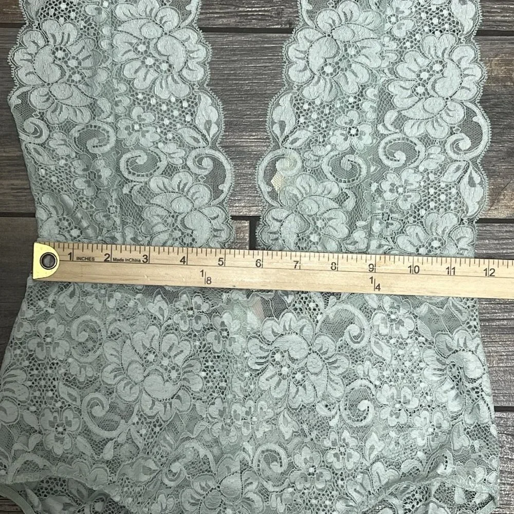 NWT Free People X HAH Comin in Haht Lace Bodysuit Small Something Blue Bride